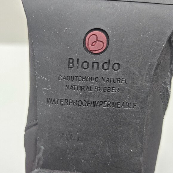 Blondo Waterproof Ankle Booties Size 9.5 Black Leather Western Block Heel Boots - Picture 11 of 12